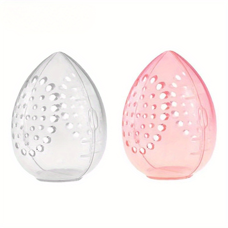 

Egg Shape Box Cosmetic Puff Holder Stand Makeup Plastic Portable Breathable Empty Storage Display Organizer Rack