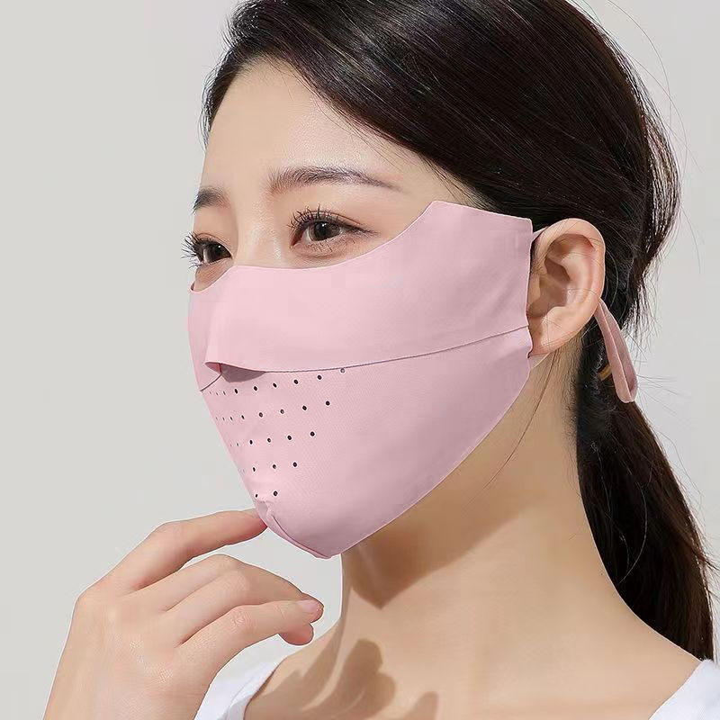 1pc, Sun Protection Mask Women's Summer Ice Silk Ultra-Thin Face Mask -  Perfect For Outdoor Activities Like Gardening, Fishing, And Golfing