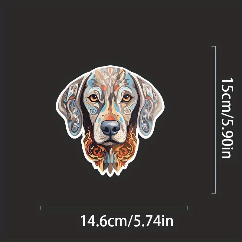 TEMU Weimar Dog Stickers - Waterproof Vinyl Decals For Car Bumpers, Laptops, Water Bottles, Luggage, Wall And Window