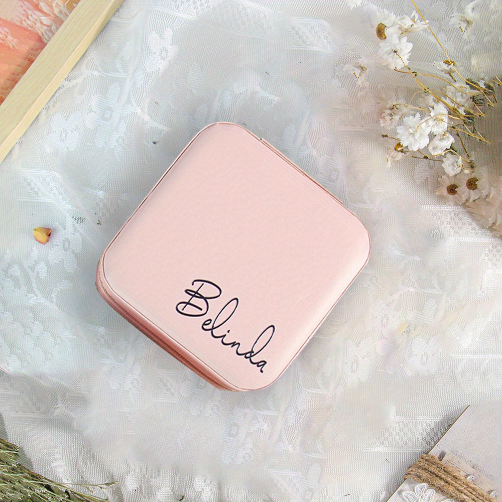 1pc Customized Birthday Flower Jewelry Box, Mother's Day Gift Leather  Jewelry Travel Storage Package Box, Mom Gift Display Box, Personalized Gif