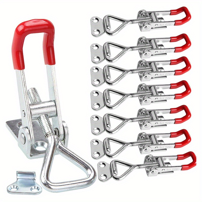 

4/8pcs Anti-slip Push Pull Toggle Clamps - Adjustable Toolbox Case Metal Toggle Latch Catch Clasp For Quick Release