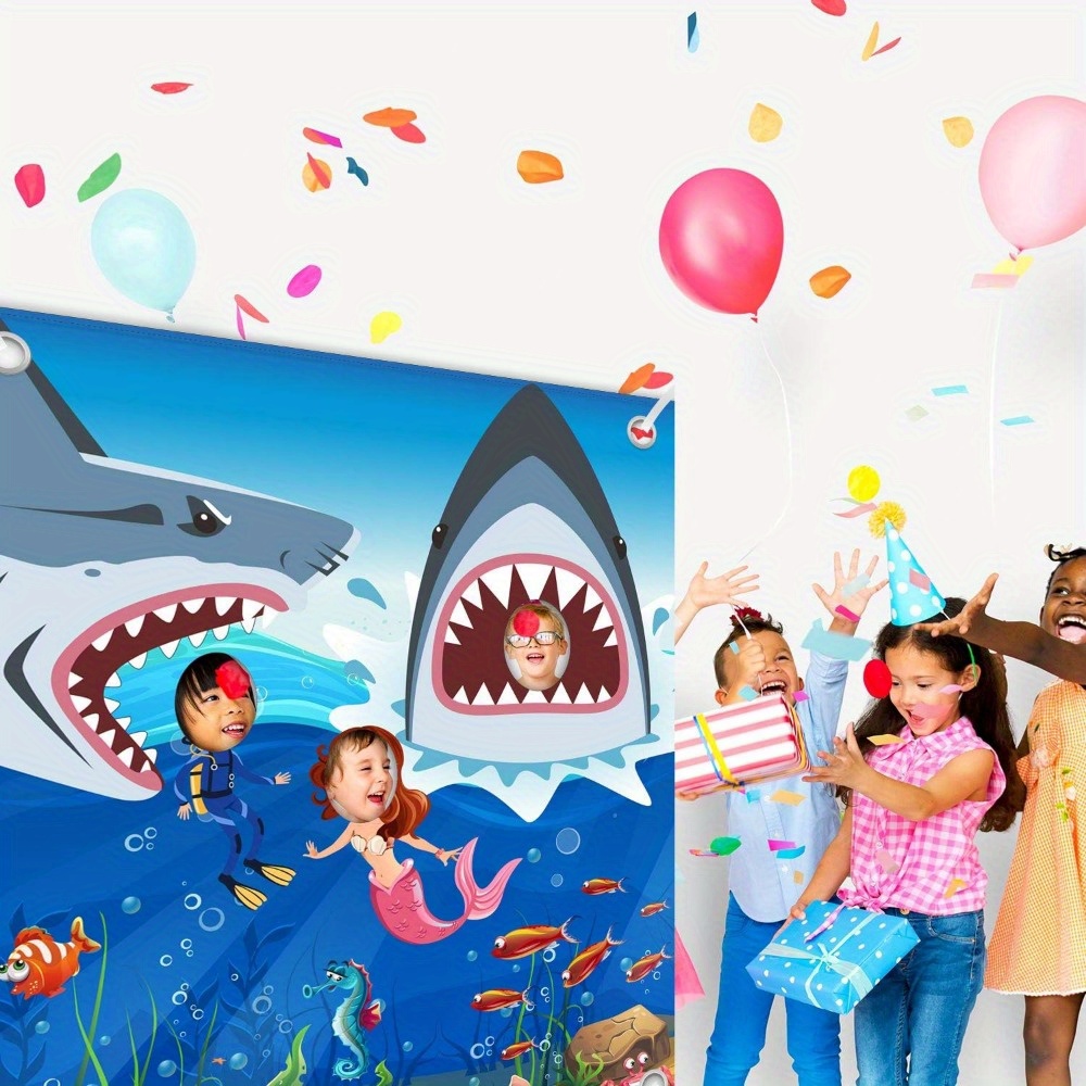 Shark Party Photo Booth Props (10/Pkg)