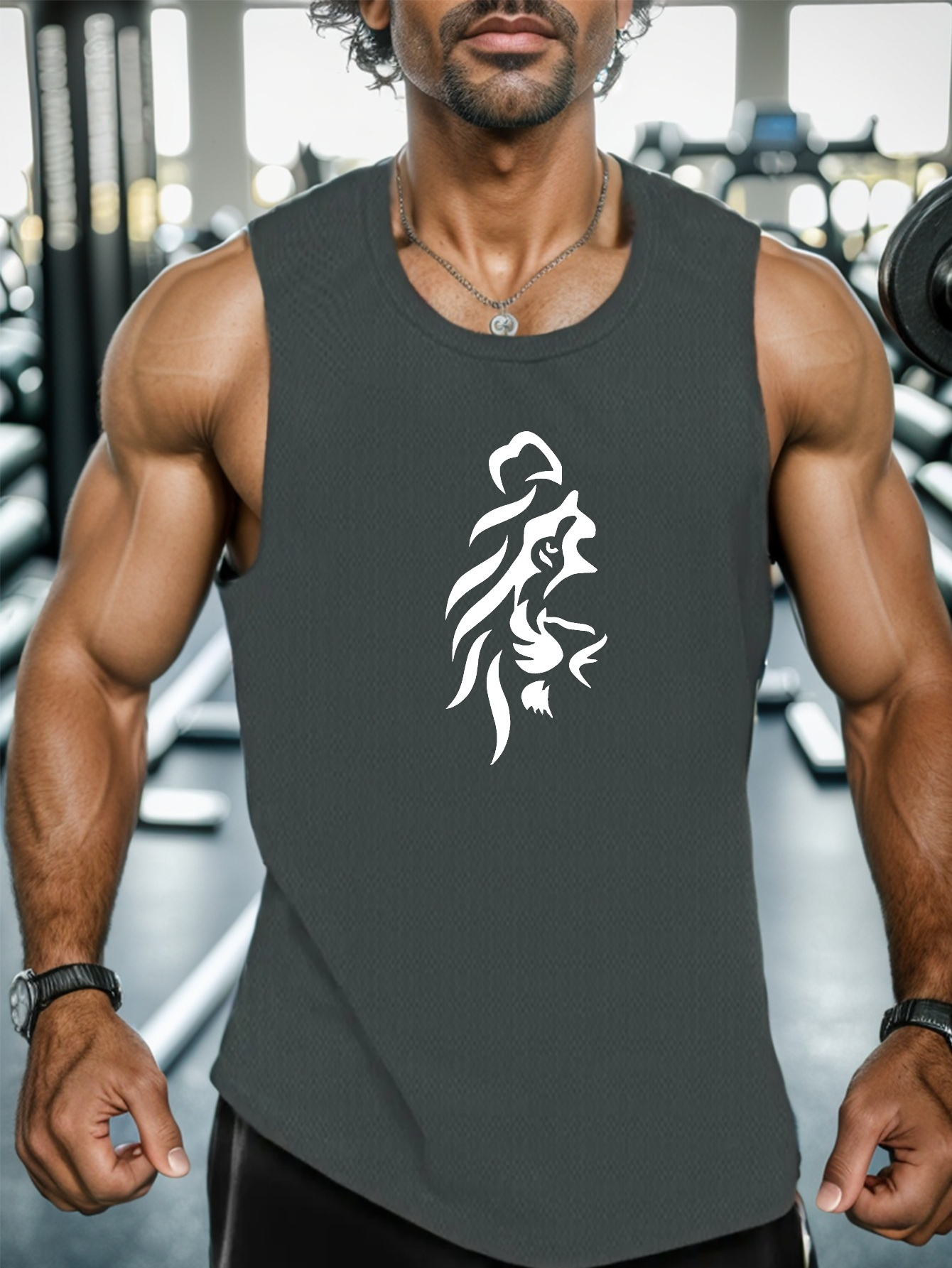 lion face print summer mens quick dry moisture wicking Temu