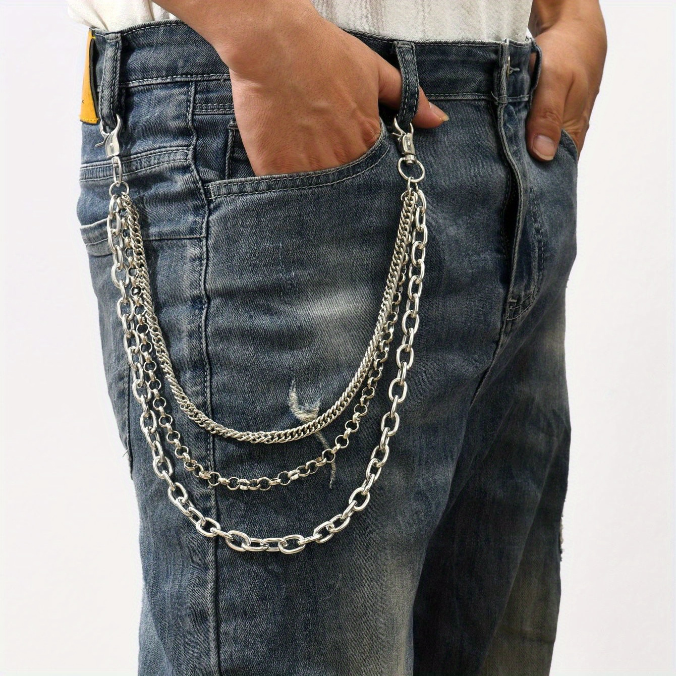 Image of Tassel Keychain Pocket Chain Pants Trousers Chain Layered Waist Tassel Chain Punk Chain Additions, For Gifts