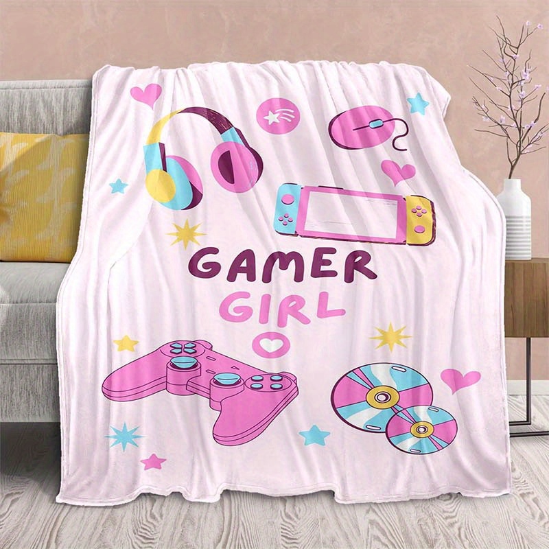 

Game Console Gamer Art Pattern Soft Nap Blanket 4 Seasons Office Chair Flannel Blanket