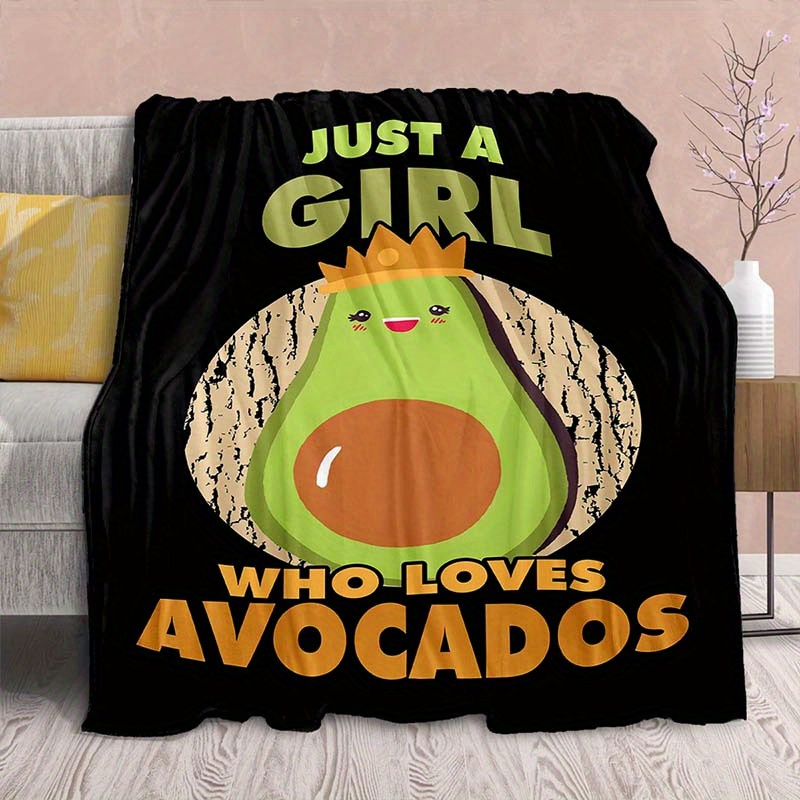 

Girls Who Love Avocado Art Pattern Soft Nap Blanket 4 Seasons Office Chair Flannel Blanket