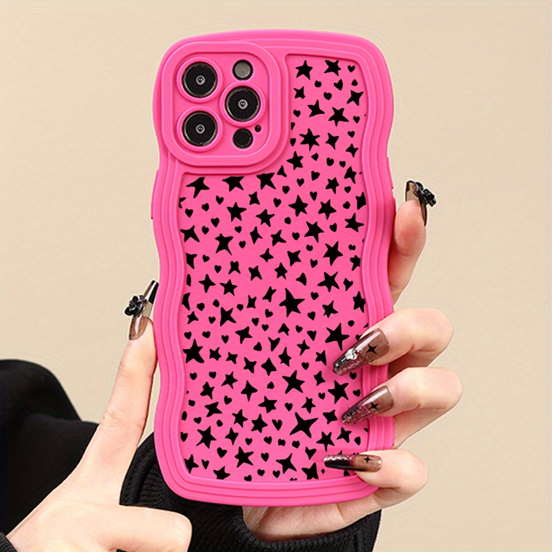 Luxury Aesthetic Black Star Phone Case for iPhone 11 12 13 14 15 Pro Max  for X XS Max XR Plus 7P 8P BM7 Cell Shockproof Silicone Soft Cas