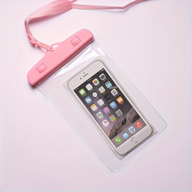 Waterproof Phone Pouch, 2 Pack Waterproof Phone Case, Transparent PVC, Dry Bag, Pink