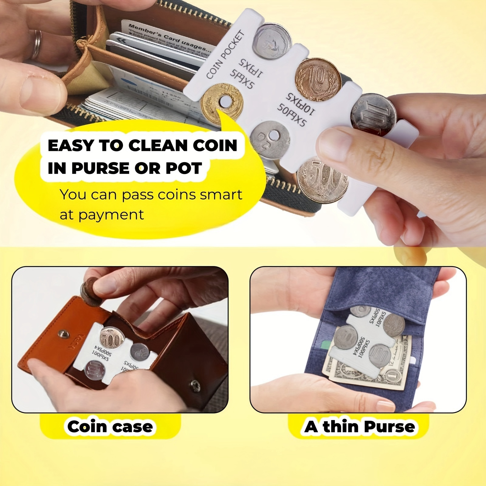 1pc Japanese Yen Coin Organizer Durable Abs Hard Case Portable Storage Dispenser For In - Office & School Supplies