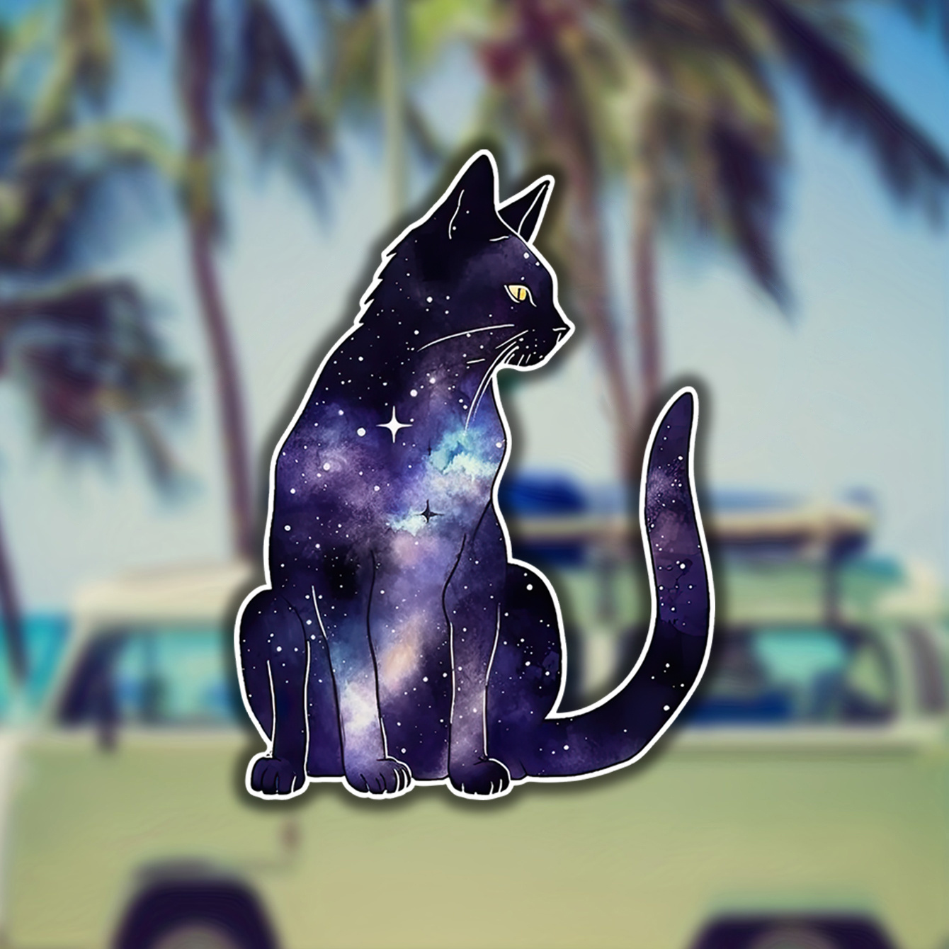 

Car Sticker Galaxy Cat Sticker Decal
