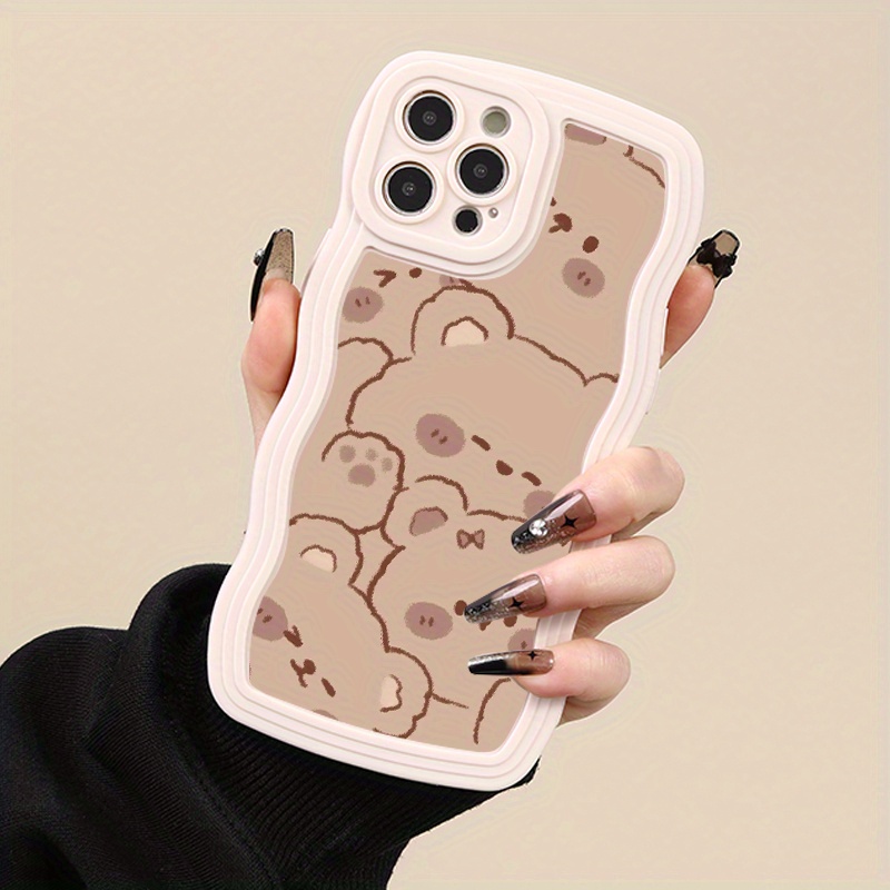 

New Case Luxury Brown Bear Pattern Protective Phone Case For Iphone 11 12 13 14 15 Pro Max For X Xs Max Xr 7 8 Plus 7p 8p Se Shockproof Silicone Soft Case Lens Protection Back Cover