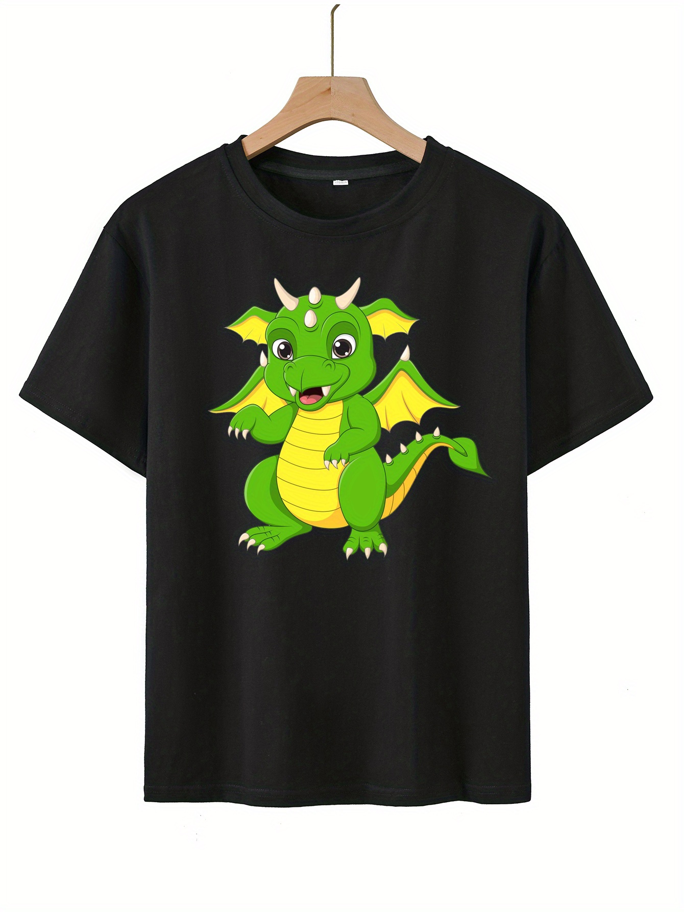 Cartoon Green Dragon Print T shirts Boys Cool Lightweight - Temu New ...