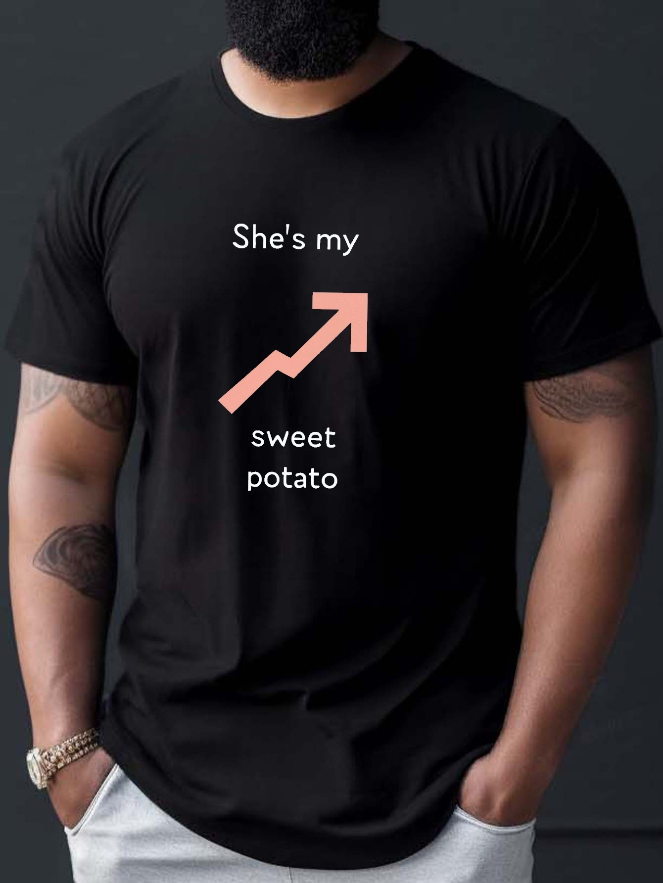 's Sweet Potato Print T Shirt Tees Men Casual Short Sleeve T - Temu New ...