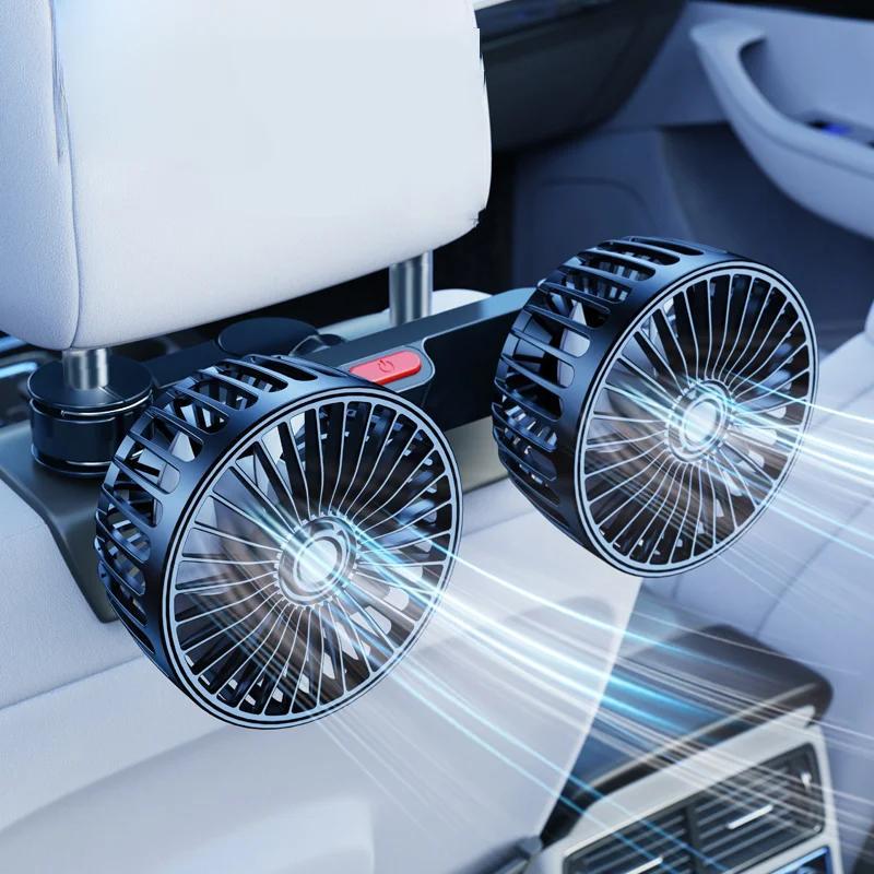 

Car Back Rear Seat Headrest Usb Fan Air Cooling Fan 3 Speed Wind For Car Van Truck Kipas Kereta Home Double-ended Fan