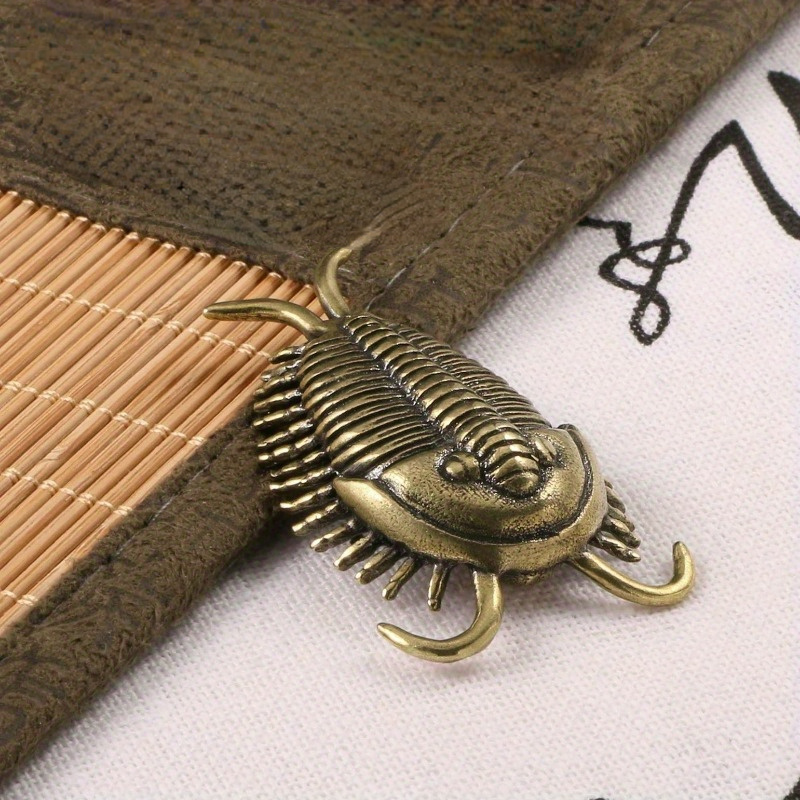 Trilobite Brass Ornaments Ancient Insects Tea Pet Table Collectibles