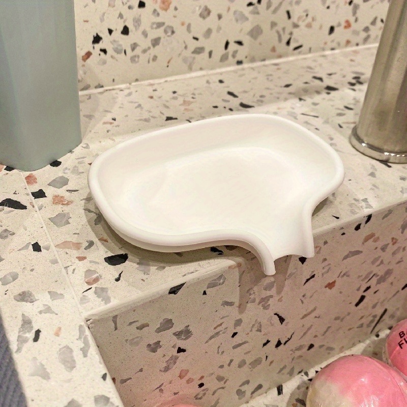 

1pc Simple Plain Soap Dish, Drain Soap Tray, Soap Holder For Bathroom, Minimalist Soap Storage Rack, Bathroom Accessories