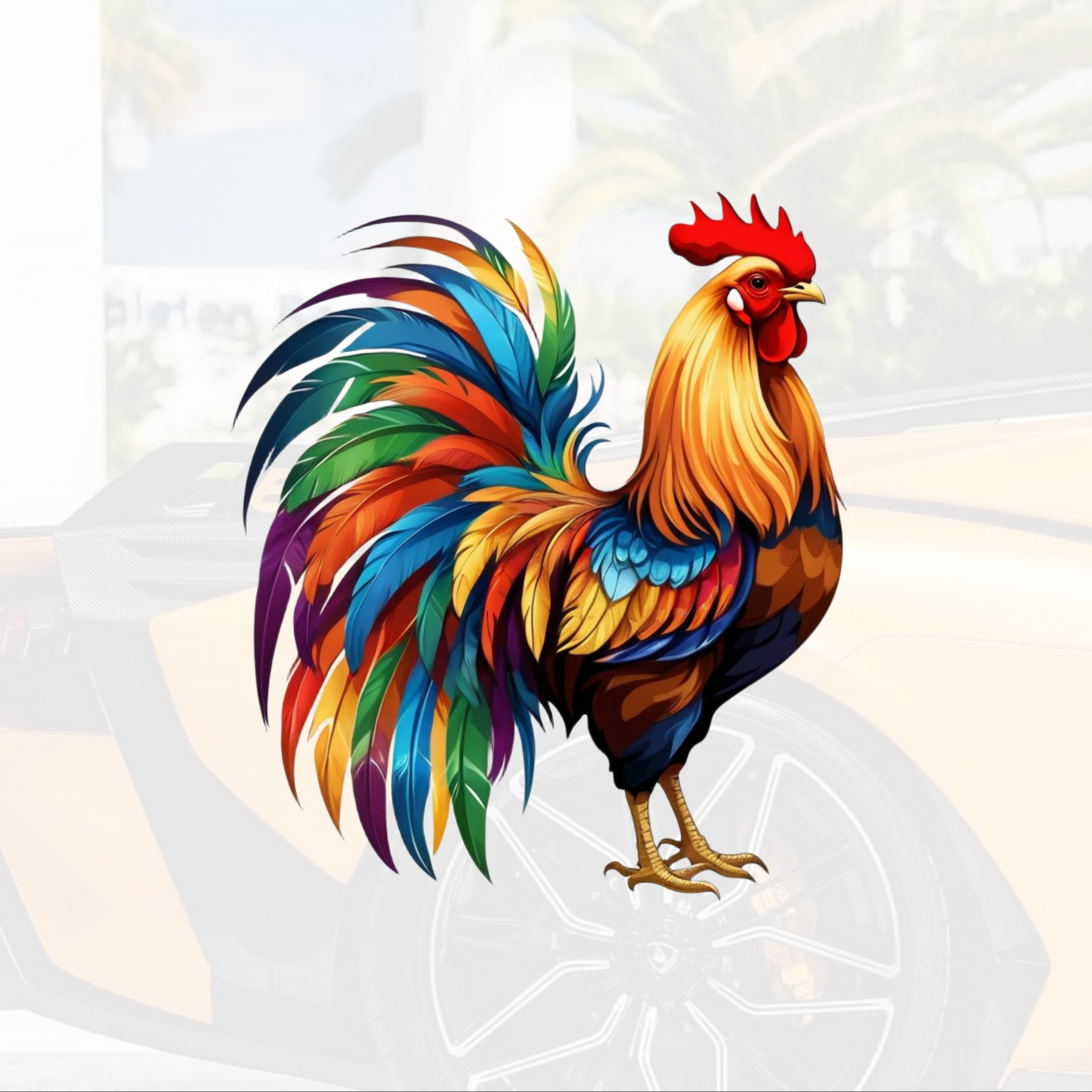 

Creative And Cool Colorful Rooster Stickers, Car Stickers, Motorcycle Stickers, Refrigerator Stickers