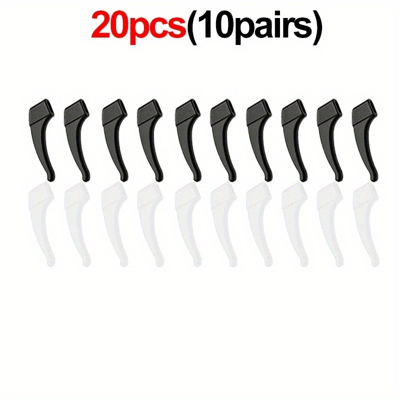 20pcs Silicone Anti-slip Ear Hooks, Comfortable Glasses Retainers, Hypoallergenic Grips For Glasses, Secure Eyewear Sleeves For Sports & Daily Wear, Universal Fit Eyeglasses Accessories