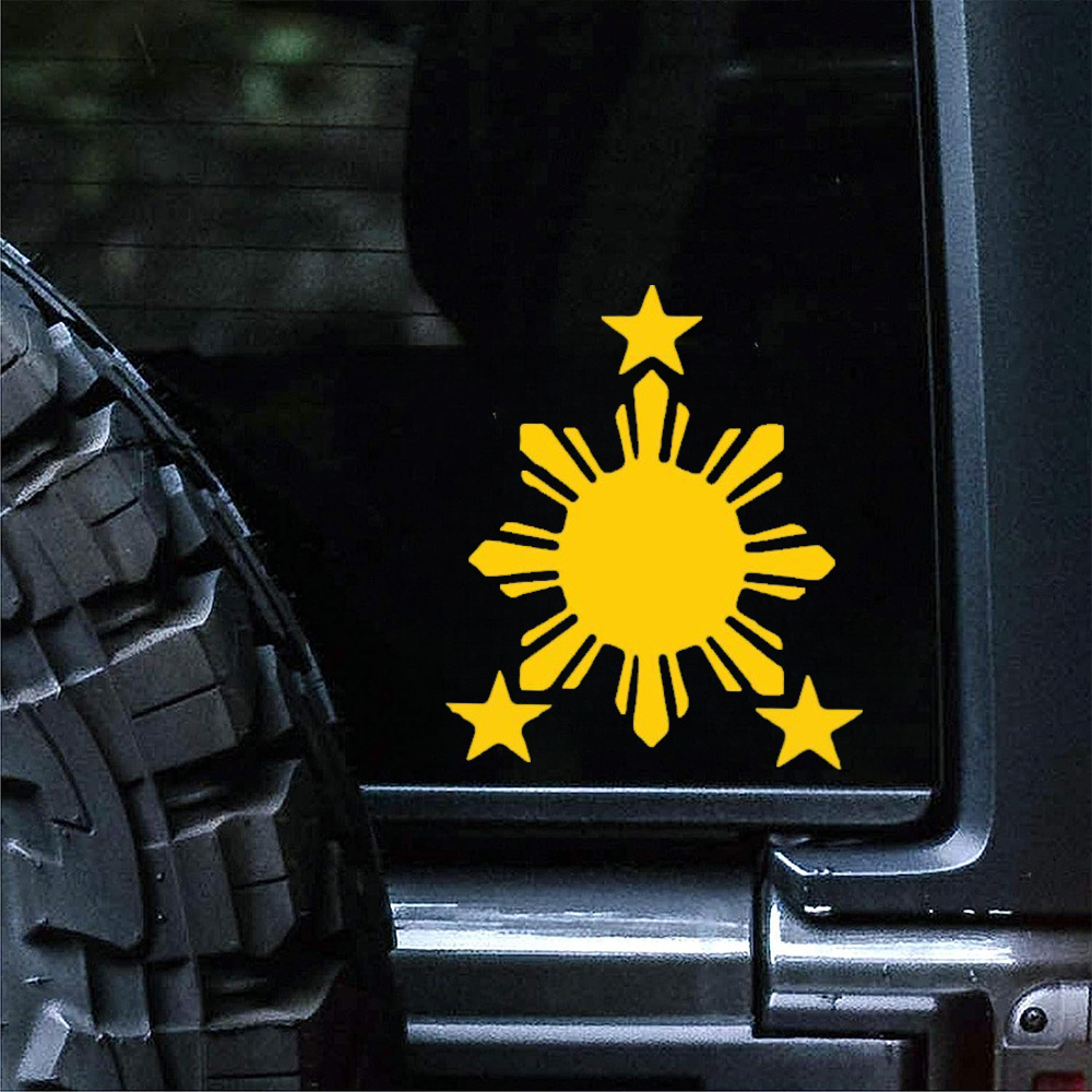 

Philippine Flag Sun Car Decal/ Sticker - 5