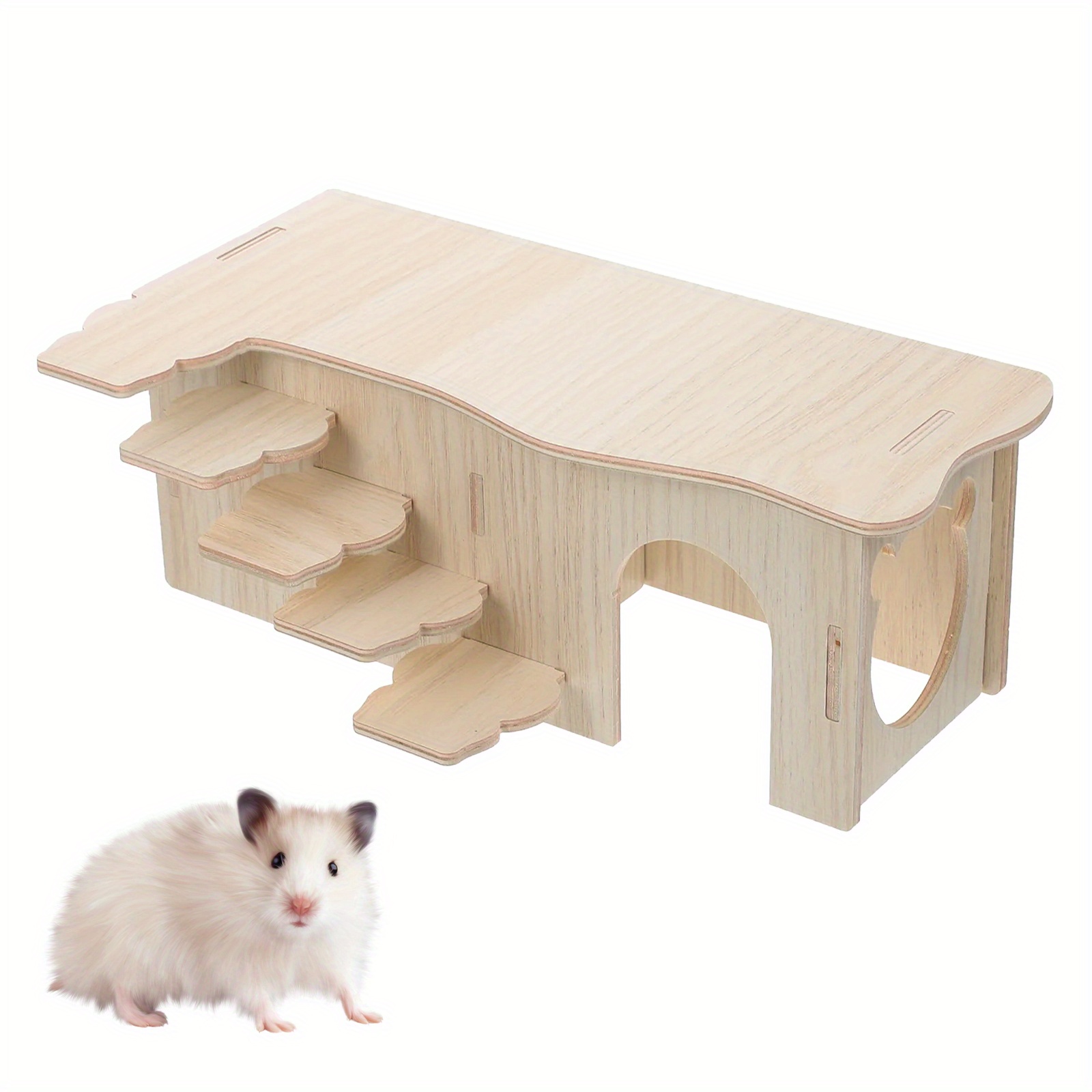 

Hamster Wooden House, Wooden Hamster Corner House, For Small Pets (3 Houses, 22.5 X 17.8 X 8)