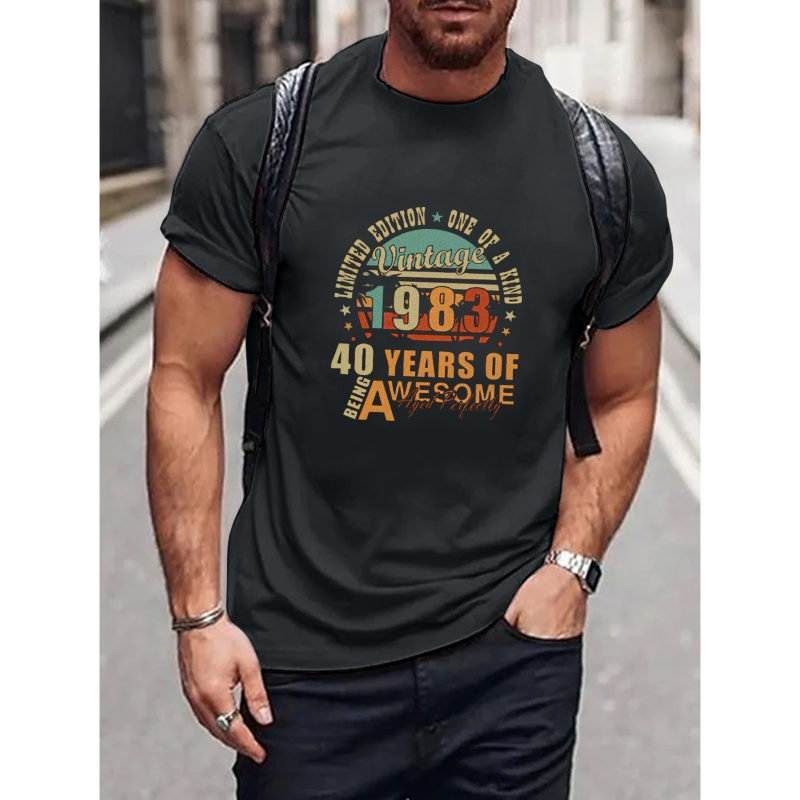 

1983 Print T Shirt, Tees For Men, Casual Short Sleeve T-shirt For Summer