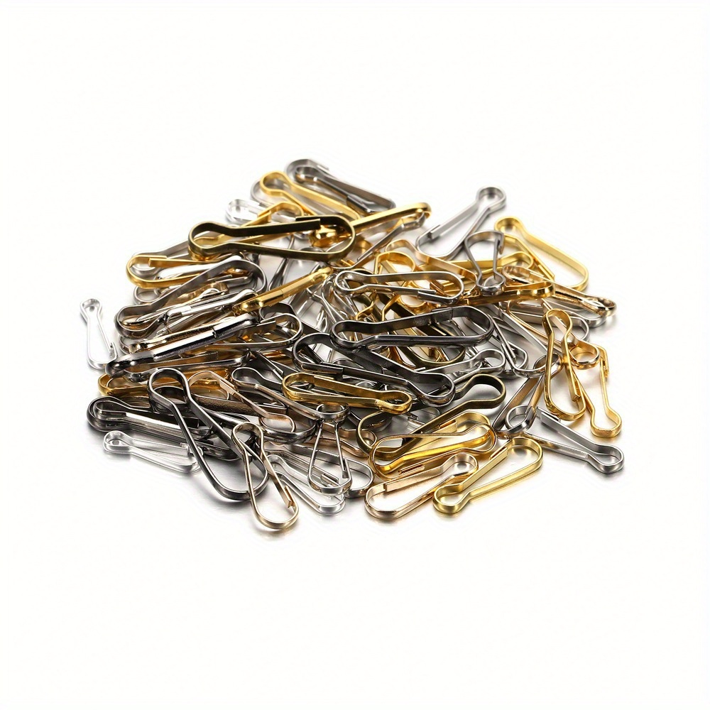 

100pcs/pack Clip Hook Gourd Connector Metal Tie Chain 13mm 16mm 22mm For Diy Keychain Hanging Jewelry Making Supplies