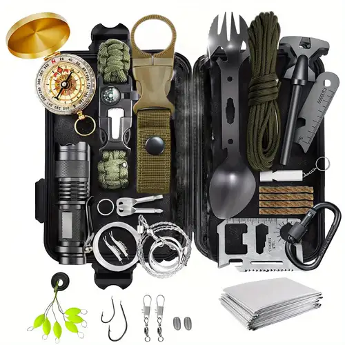 28 29pcs Survival Kit Portable Outdoor Gear For Camping Fishing