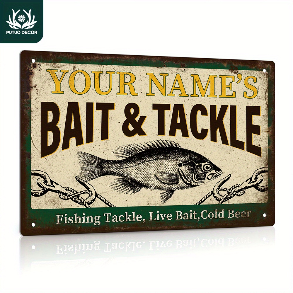Bait & Tackle Sign - Beach Décor Shop  Fishing decor, Bait and tackle,  Wooden signs diy