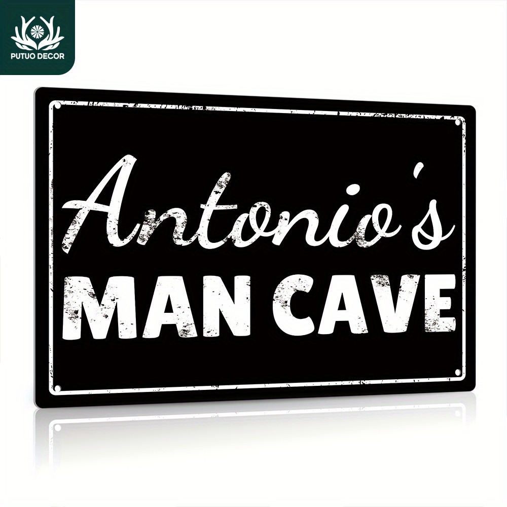 

1pc, Custom Man Cave Sign Custom, Personalized Decor For Home Bar Game Room, 12x8 Inches Metal Wall Sign For Indoor/outdoor Use