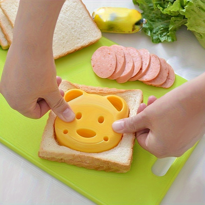 1pc cartoon bear sandwich knives and sealers non   cutters breakfast making molds baking tools kitchen accessories home kitchen projects details 3