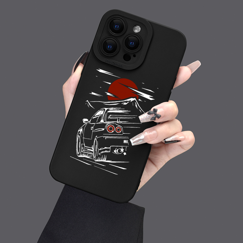 

Car Pattern Phone Case Full-body Protection Shockproof Black Tpu Soft Phone Case Suitable For Iphone 15 14 13 12 11 Xs Xr X 7 8 Mini Plus Pro Max Se Gifts For Men Women
