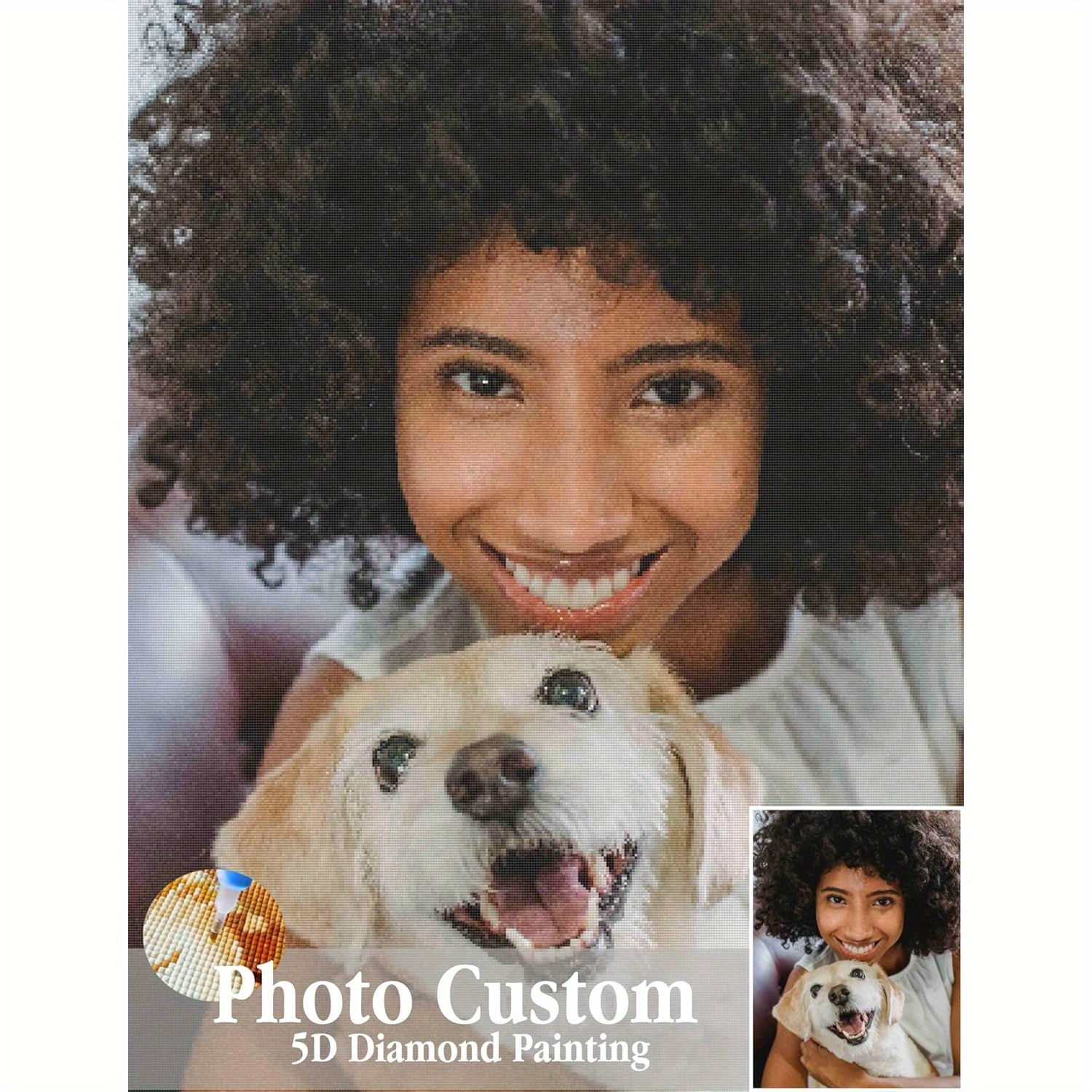 Custom Diamond Painting Kits for Adults – Personalized Photo Diamond Art,  Customized Private Picture Arts Craft Decor for Family, Mom, Dad, Kids,  Dog
