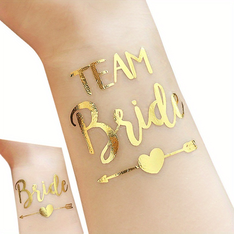 

12pcs/set Bride & Team Bride Tattoo Sticker - Bride To Be Bachelorette Party Hen Party Bridal Shower Wedding Party Decoration, Add Fun & Style To Your Bachelorette Party Decorations