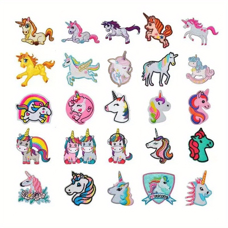 

25pcs Unicorn Iron On Patches For Girls, Suitable For Clothes, Bag, Dress, Jeans