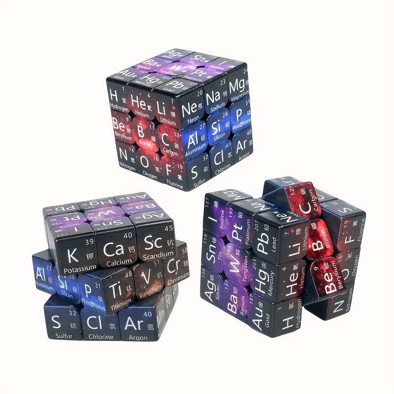 

Starry Sky Version High-definition Printing Chemical Element Cycle Table Three-order Magic Cube, Educational Puzzle Magic Cube