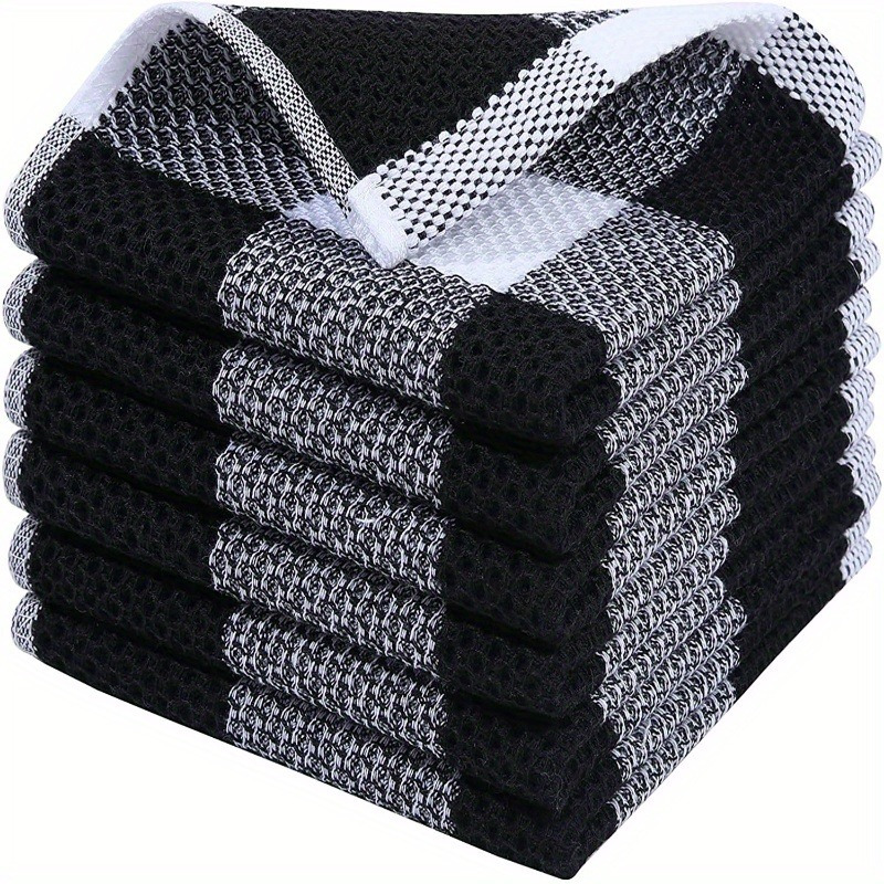 

3pcs Kitchen Towel Set, Waffle Pattern Tableware Cleaning Cloth, Absorbent & Quick-drying Dish Towel, For Household Cleaning, Ideal Kitchen Essentials