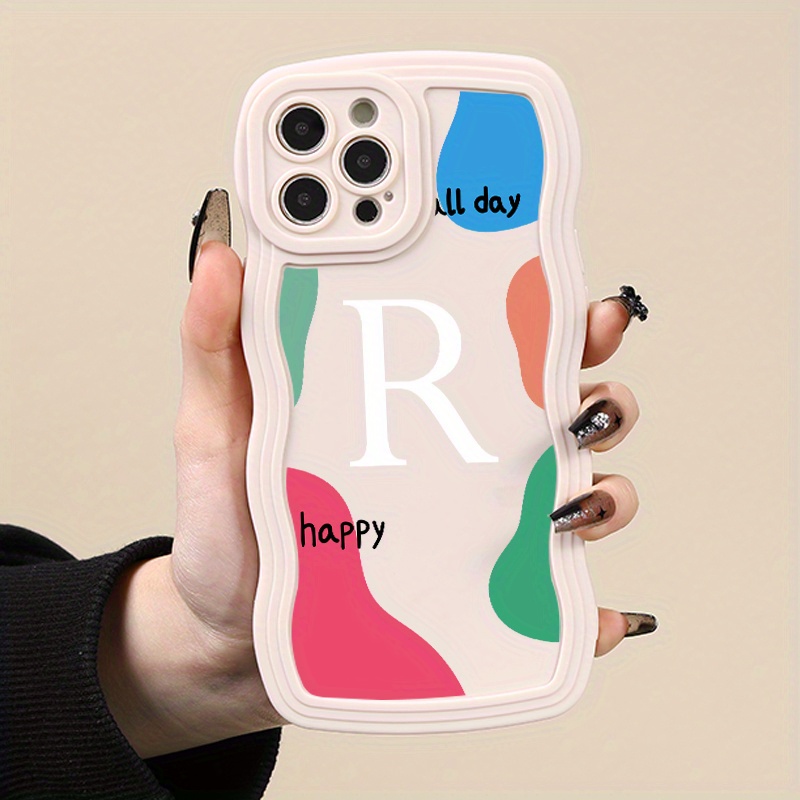 Luxury Aesthetic R Pattern Phone Case for iPhone  15/14/13/12/11/XS/XR/X/8/7/SE2/SE3/Plus/Pro Max Shockproof Silicone Soft  Case Aesthetic Vint