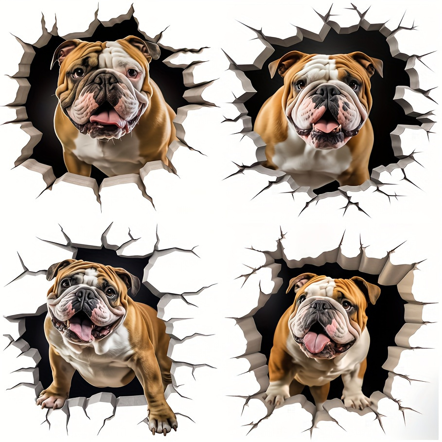 Love Bulldog! Lazy Pet Dog Paws Car Sticker Laptop Bottle - Temu