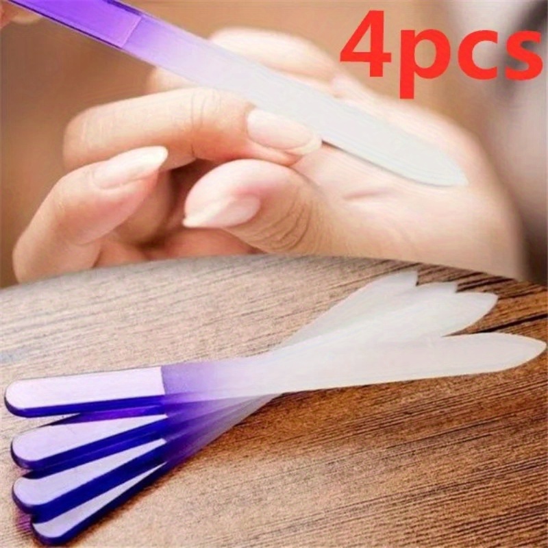 

4pcs Crystal Glass Nail Polishing Files, Nail Buffering Files, Polishing Strip Nail Files, Manicure Pedicure Tool