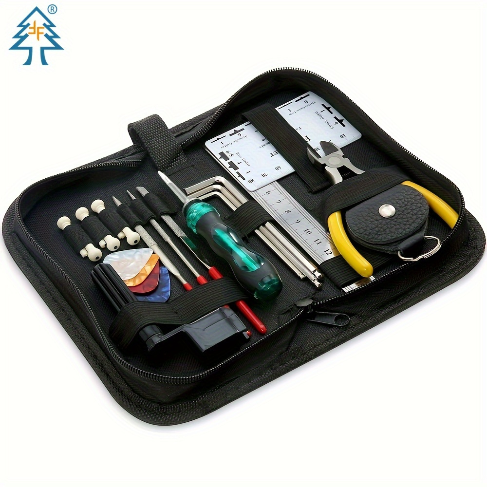 

Complete Guitar Repair Kit - Includes String Changing Tool, Tuning Wrench, File, Ruler, And Accessory Bag - Perfect Gift For Musicians And Guitar Enthusiasts