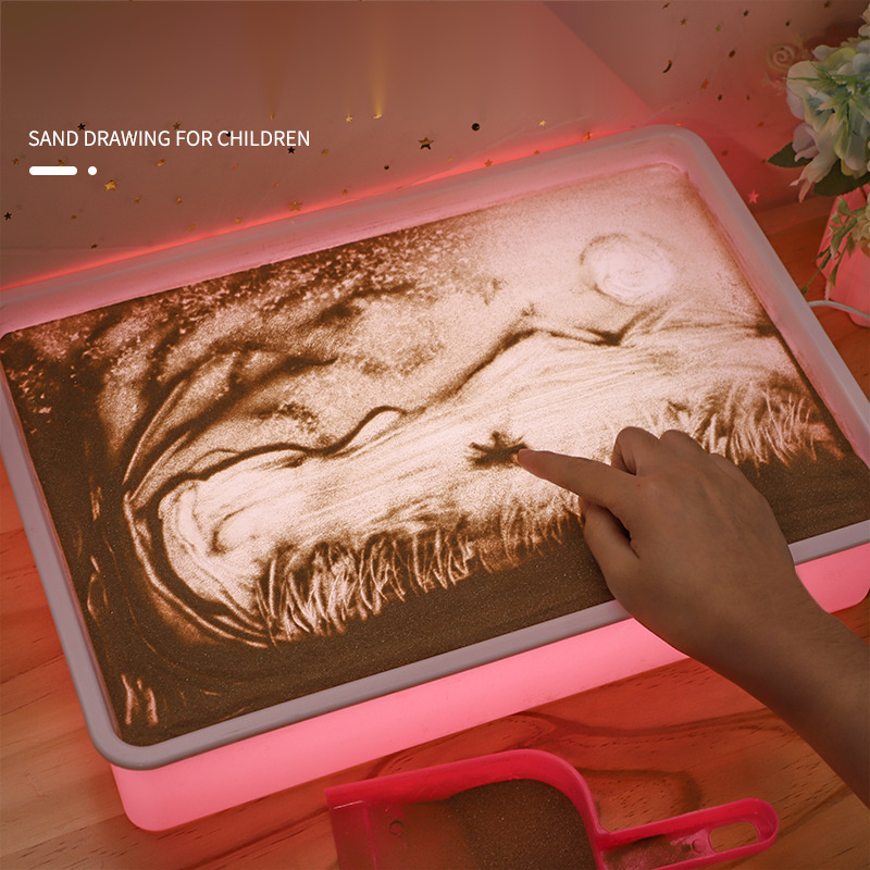 

1pc Diy Sand Painting Light Box, Sand Painting Table, Family Entertainment Toy Creative Doodle Painting