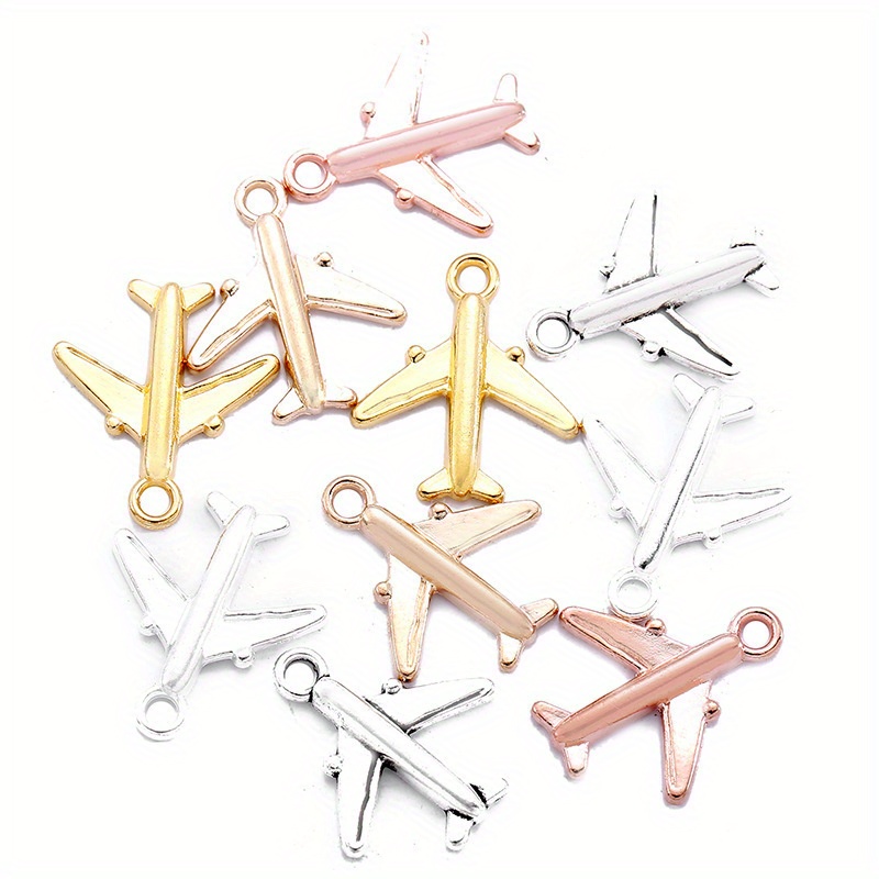 20pcs/pack Alloy Airplane Pendants For Diy Necklace Bracelet Jewelry Making Accessories