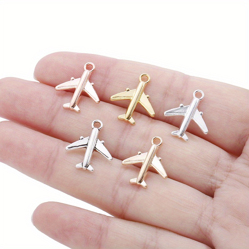 

20pcs/pack Alloy Airplane Small Pendants For Diy Necklace Bracelet Accessories Making