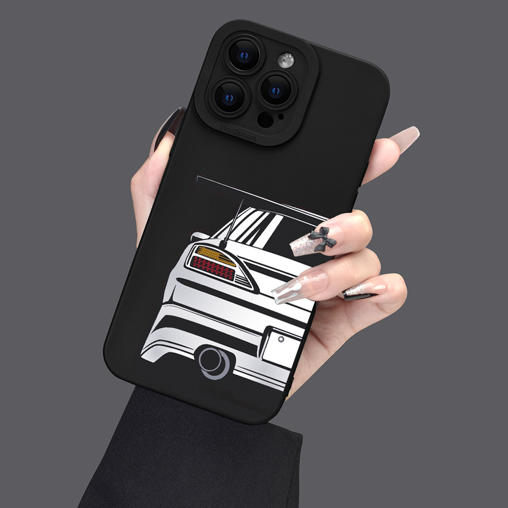 

Car Pattern Mobile Phone Case Full-body Protection Shockproof Tpu Soft Rubber Case Black For Men Women For Iphone 15 14 13 12 11 Xs Xr X 7 8 Mini Plus Pro Max Se