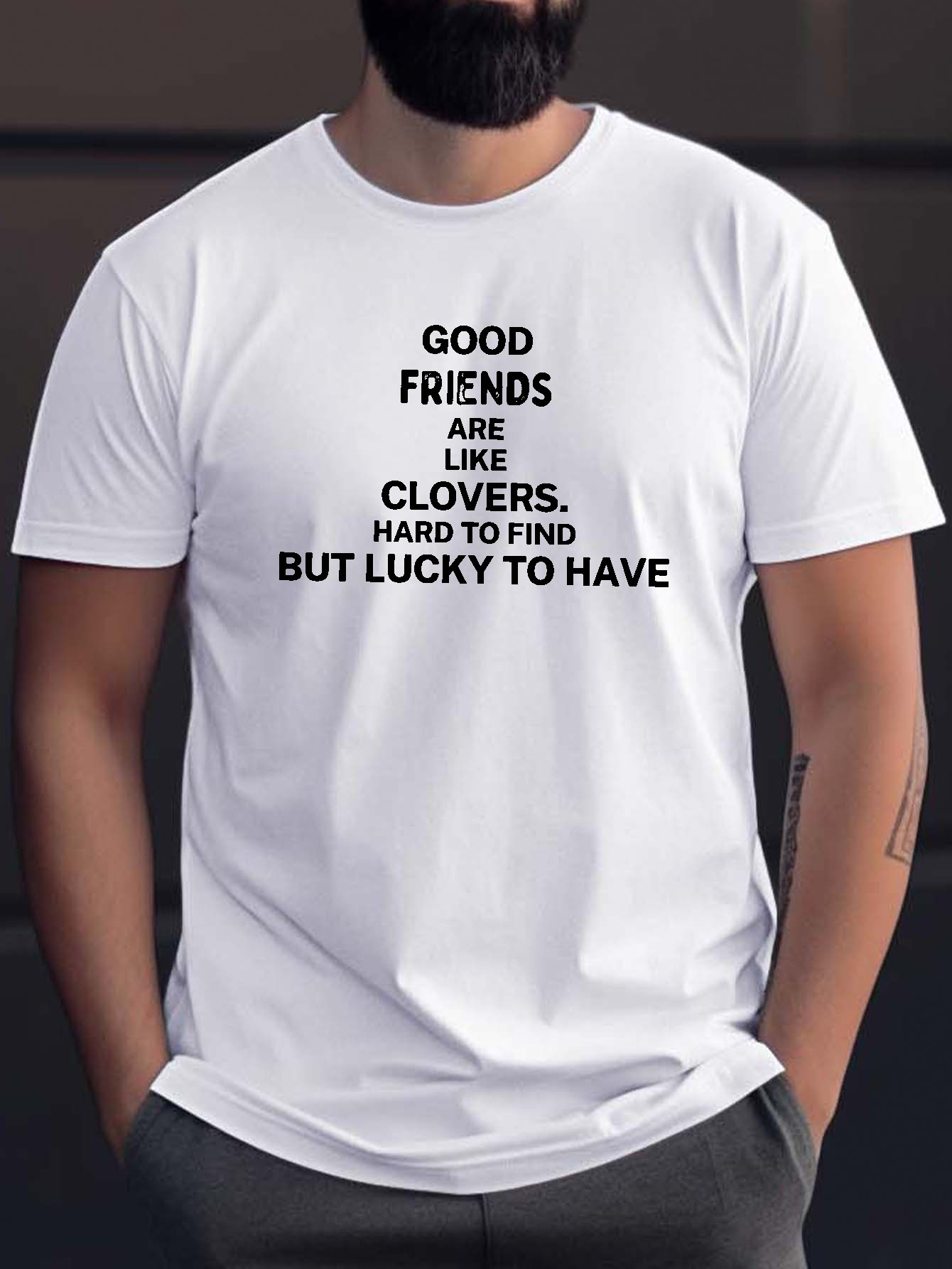friends Like Boobs Pattern Print Men's Comfy T shirt - Temu New