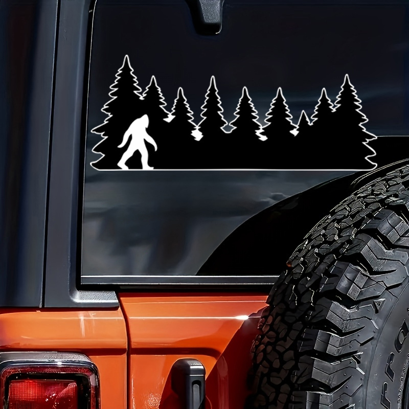 

Pine Trees Forest Pnw Sasquatch - Die Cut Sticker For Truck, Van, Car Window, Laptop, Car Truck Motorcycle Bumper Sticker Decal