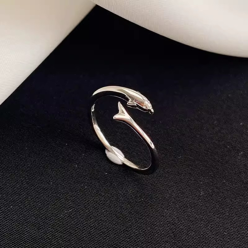 1pc Fishing Ring Fish Hook Ring, Silvery Wedding Ring,Temu