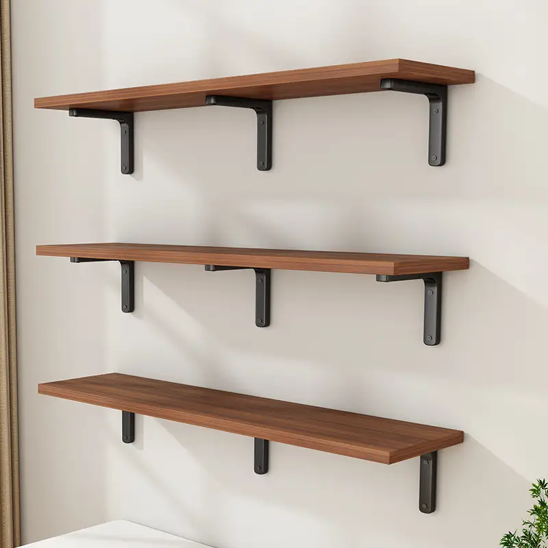 1pc wall mounted floating shelves wall mounted bookshelves wall mounted partition boards wooden brackets wall shelves support brackets and layer boards details 1