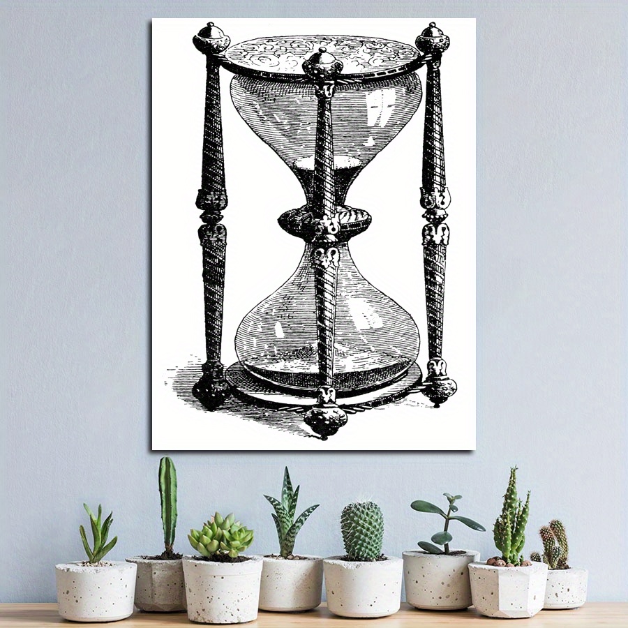 

1pc Retro Hourglass Canvas For Home Decoration, Living Room Bedroom Bathroom Kitchen Cafe Office Decoration, Perfect Gift, Wall Art, Retro Style