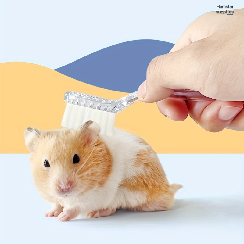 2pcs Small Brush Hamster Brush Massage Brush for Curly-Haired Pets